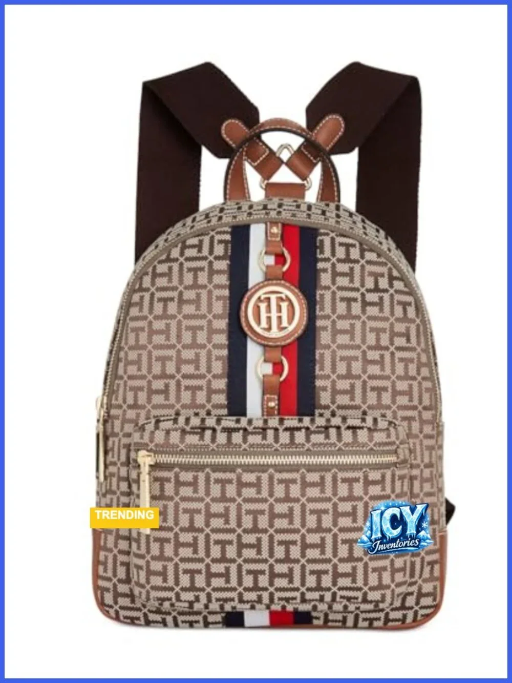 Nylon Convertible Strap Mini Backpack with Signature Logo